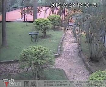 D1效果-室外花园白天/晚上红外监控效果录像演示